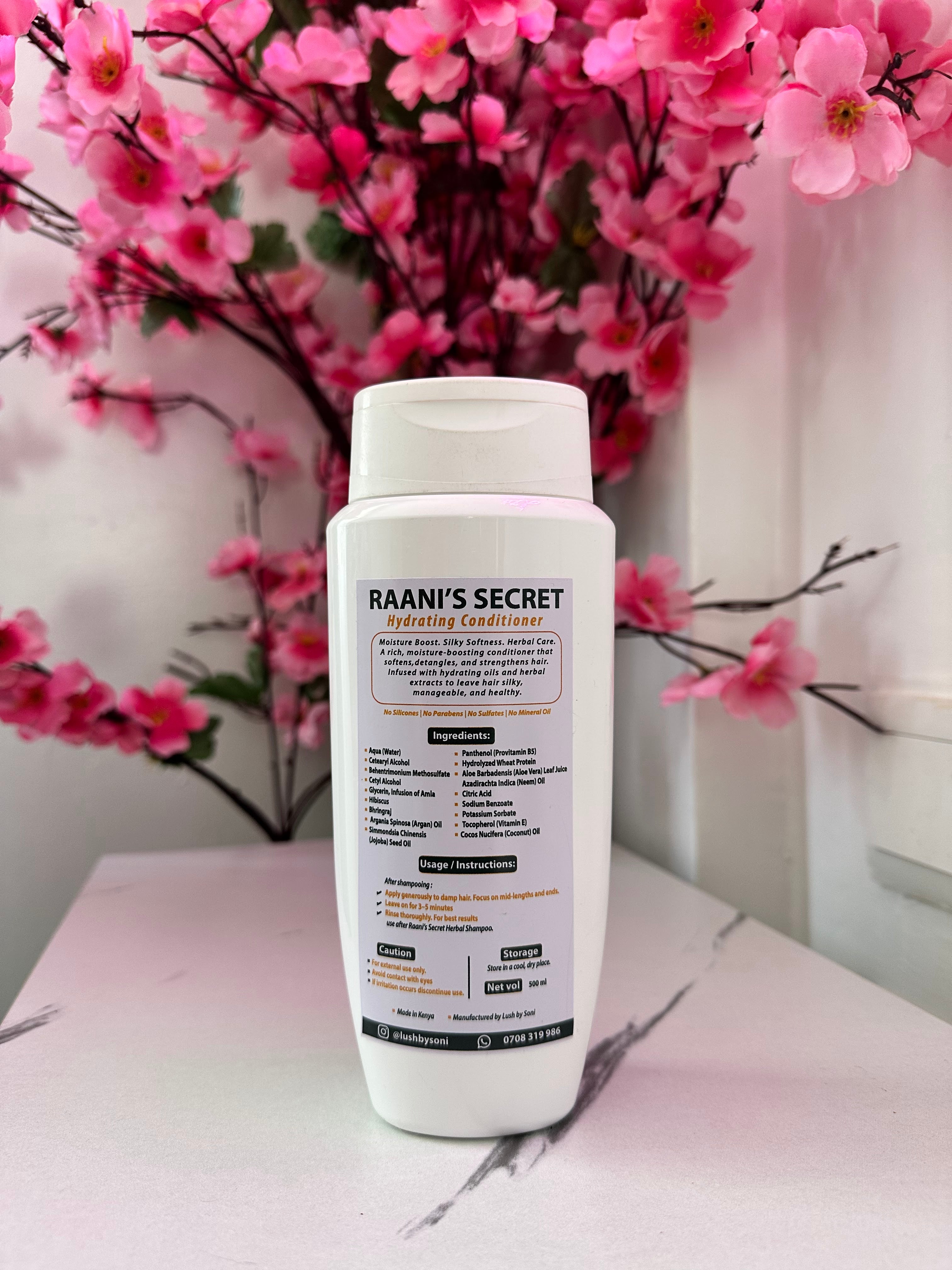 Raani’s Secret Hydrating Conditioner – Moisture Boost. Silky Softness. Herbal Care.