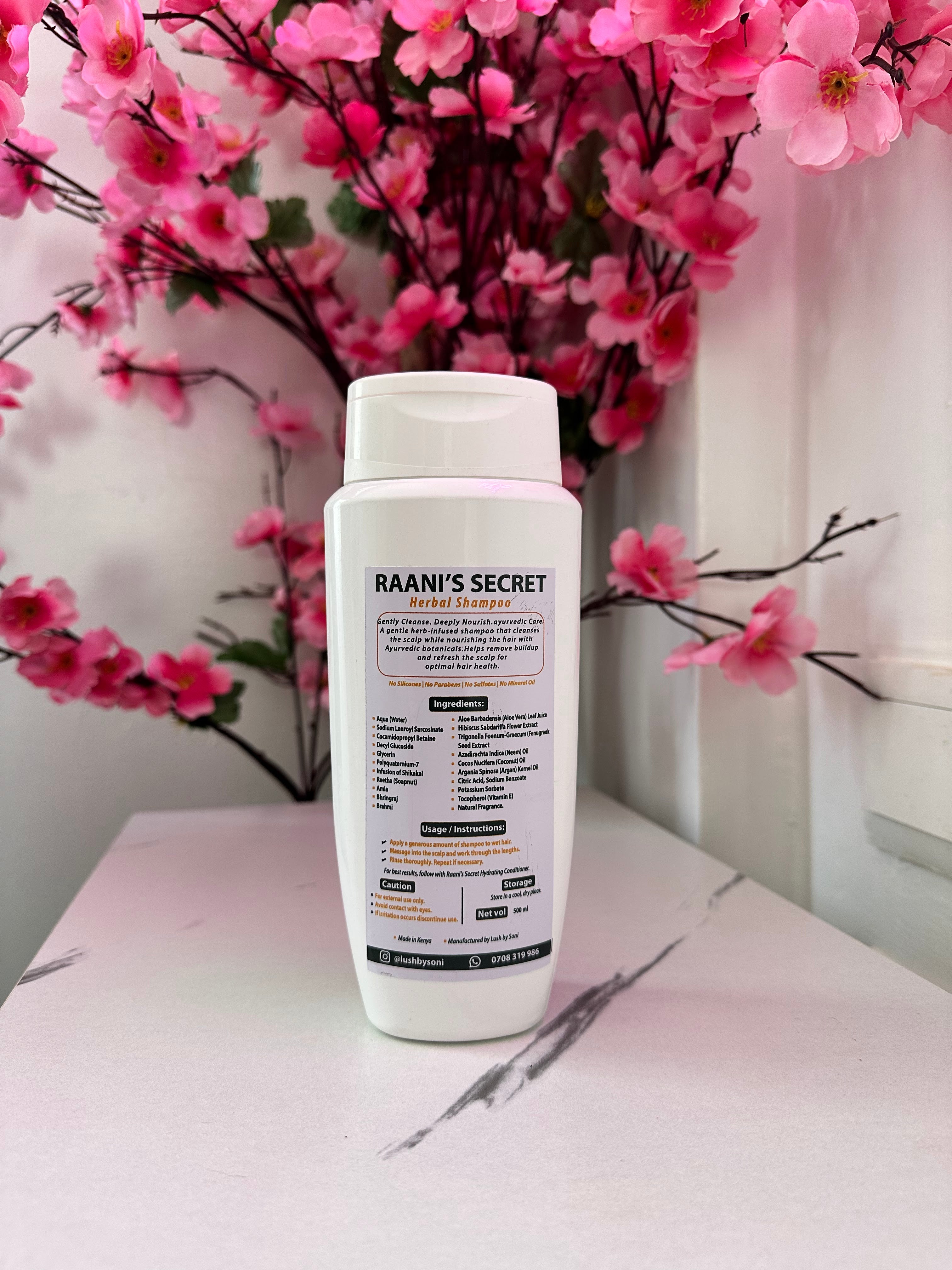 Raani’s Secret Herbal Shampoo – Gently Cleanse. Deeply Nourish. Ayurvedic Care.